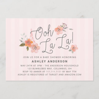 Oh La La French Baby shower Invitation