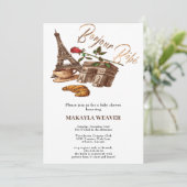 Oh La La! Invitation de Baby Shower en or à Paris (Debout devant)