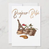 Oh La La! Invitation de Baby Shower en or à Paris (Dos)