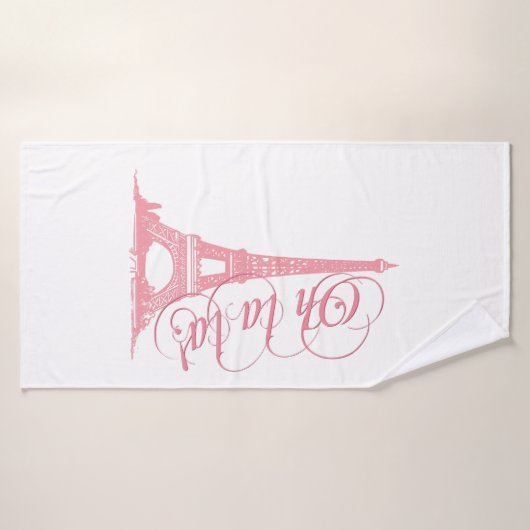 Oh La La La - Eiffel Tower Paris Frankrijk Badhanddoek (Badhanddoek)