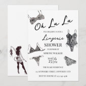 Oh La La Lingerie Invitation à la douche nuptiale (Devant / Derrière)