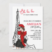 Oh la la Paris Invitation d'anniversaire (Devant)