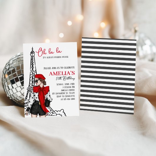 Oh la la Paris Invitation d'anniversaire