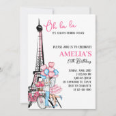 Oh la la Paris Pink Lovers Anniversaire Invitation (Devant)