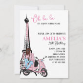 Oh la la Paris Rose Invitation d'anniversaire (Devant)