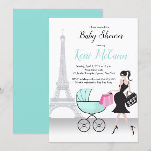 Oh Là Là Paris-thema Baby shower Uitnodigen Kaart