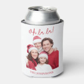 Oh La La Personalized Photo Christmas Can Cooler (Blikje Voorkant)