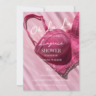 Oh La La Pink Lingerie Invitation à la douche nupt