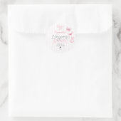 Oh La La Preppy Roze Kant Lingerie Bruidsfeest Ronde Sticker (Tas)