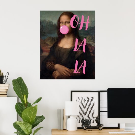 OH LA Mona Lisa Poster d'art modifié (Bureau à domicile)