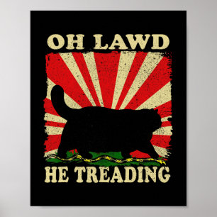 Oh Lawd hij traint grappige kat Poster