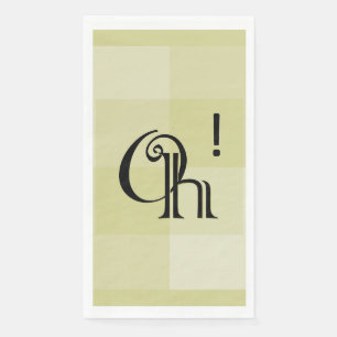  Oh! Leuke, moderne typografie Art Yellow Servet