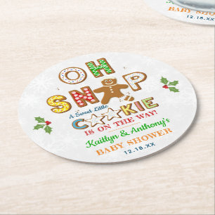 Oh Magnetisch! Gingerbrood Cookie Baby shower Ronde Kartonnen Onderzetter