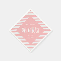 Oh meiden! Tweeling meisjes bedankt feest servet