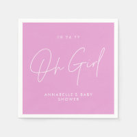 Oh meisje Baby shower script cerise roze elegant