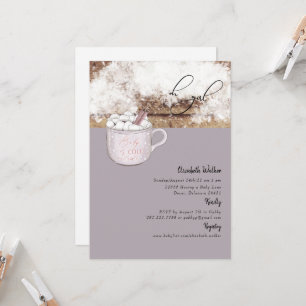 Oh Meisje Heet Chocolade Rustieke Baby Het Is Koud Kaart