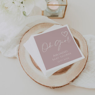 Oh meisje minimalistisch modern Baby shower Servet