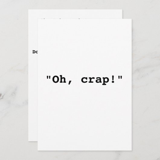 "Oh, merde !" invitation (Devant / Derrière)