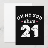 Oh mijn god, ze is 21 jaar oud kaart (Voorkant / Achterkant)