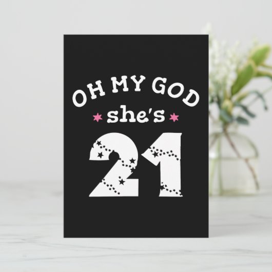 Oh mijn god zij is 21 jaar oud kaart (Staand voorkant)