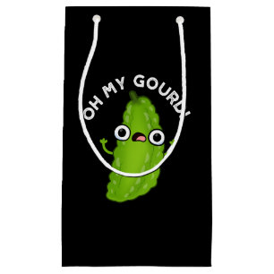Oh Mijn Gourd Funny Veggie Pun Dark BG Klein Cadeauzakje