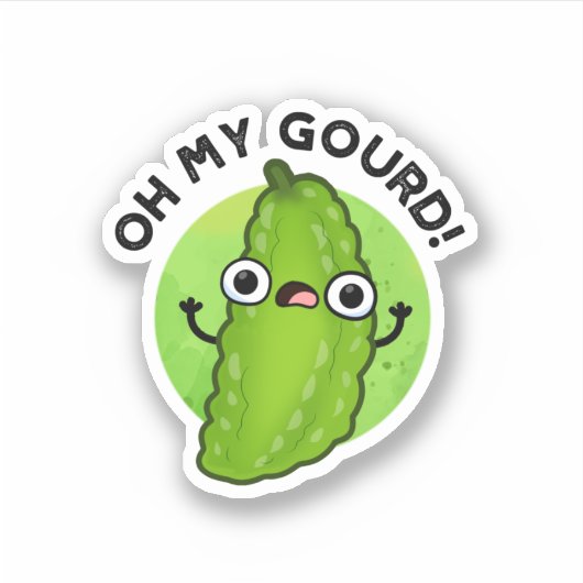 Oh Mijn Gourd Funny Veggie Pun Sticker (Voorkant)