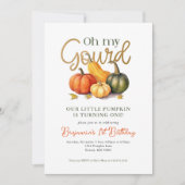Oh mijn kalebas kleine pompoen 1e verjaardag kaart (Voorkant)