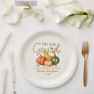 Oh mijn kalebas kleine pompoen Baby shower Papieren Bordje