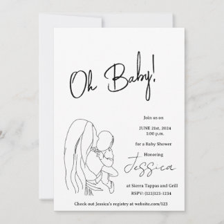 "Oh mon bébé !" Invitation baby shower 2024