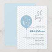 Oh mon dieu! Bébé ballon est attendu Invitation (Devant / Derrière)