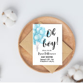 Oh mon Dieu ! Carte d'invitation Baby shower bleu