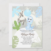 Oh mon Dieu ! Invitation Ballons Bleu Bébé Dinosau (Devant)