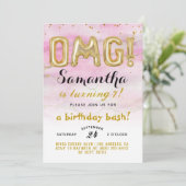 Oh mon Dieu ! Invitation Confetti Anniversaire (Debout devant)