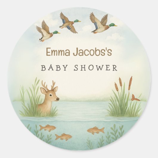 Oh mon Dieu ! Stickers Baby shower Woodland (Devant)