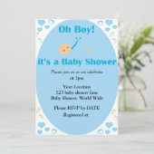 Oh mon garçon c'est une invitation Baby shower (Debout devant)