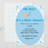 Oh mon garçon c'est une invitation Baby shower (Devant / Derrière)