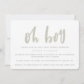 Oh mon garçon, invitation à la fête baby shower (s (Devant)