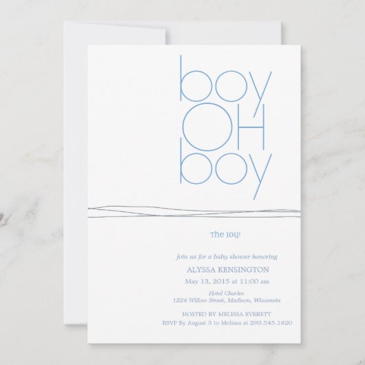 Oh mon garçon| Invitation Baby shower (Devant)