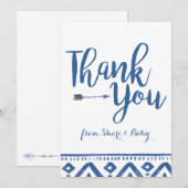 Oh mon garçon Merci de Baby shower tribal (Devant / Derrière)