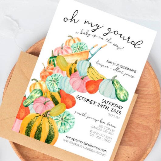 Oh Mon Gourd ! - Invitation Baby shower