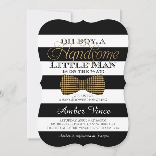 Oh mon petit homme Baby shower Invitation (Devant)