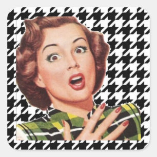 "OH, MON !" Stickers Houndstooth Cinquante-Femme a