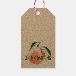 Oh My Darling Clementine Kraft Labels Set van 10 Cadeaulabel