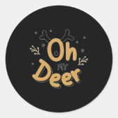 Oh My Deer Ronde Sticker (Voorkant)
