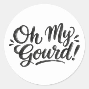 Oh My Gourd Halloween Humor Moderne Grappige Woo Ronde Sticker