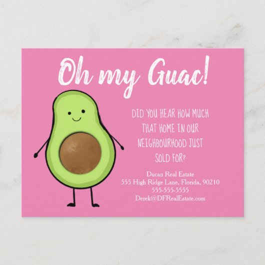 Oh My Guac Makelaar Ansichtkaart avocado Briefkaart (Voorkant)