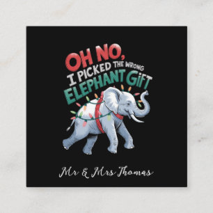 Oh nee, ik heb de verkeerde olifant cadeau grappig vierkante visitekaartje