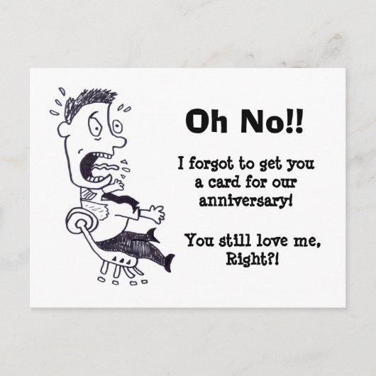 Oh nee, ik vergeet ons Jubileum Briefkaart (Voorkant)