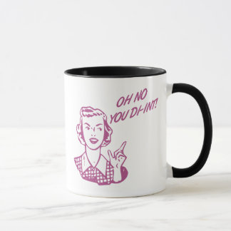 OH NEE JULLIE DI-INT! Retro Housevrouw Pink Mok