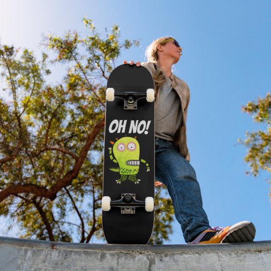 OH NEE! PANIC GREEN MONSTER FUNNY Skateboard dek (Buiten 1)